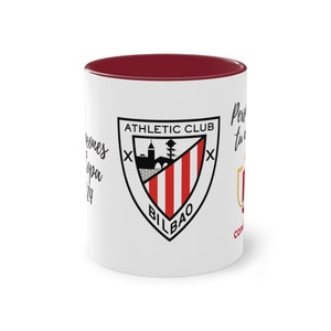 taza atletic club de bilbao, taza personalizada atletic club de bilbao, taza campeon de copa del rey 2024, iker muniain taza atletic bilbao imagen 2