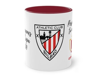 taza atletic club de bilbao, taza personalizada atletic club de bilbao, taza campeon de copa del rey 2024