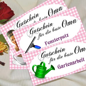 Bons pour la meilleure grand-mère, cadeau d’anniversaire avec amour, téléchargement numérique instantané de dernière minute 12 coupons PDF différents imprimables A4