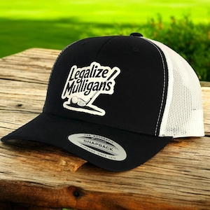 Legalize Mulligans Trucker Hat, Dimple Golf Ball Leatherette Patch Hat, Golfers Hat, Country Club Hats, Funny Golf Cap, Caddies Headwear