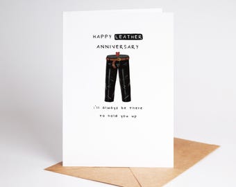 3rd Anniversary Card, Leather Milestone: I'll Always Be There To Hold You Up