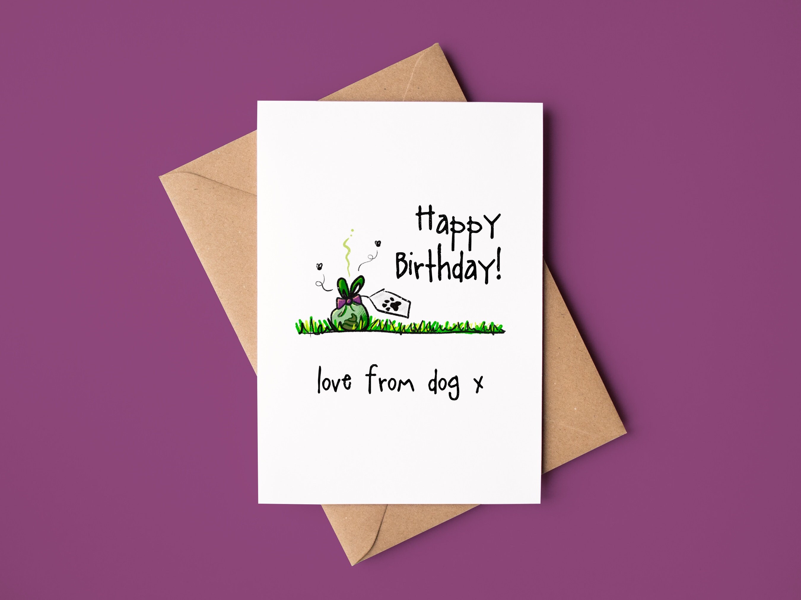 Funny Happy Birthday Card From the Dog, for Dog Dad, Dog Mum, Pet Owner ...