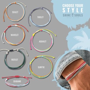 Bracciale Boho Surfer da donna e da uomo Bracciale da surfista fatto a mano Accessori da spiaggia Gioielli da festival Impermeabile regolabile immagine 2