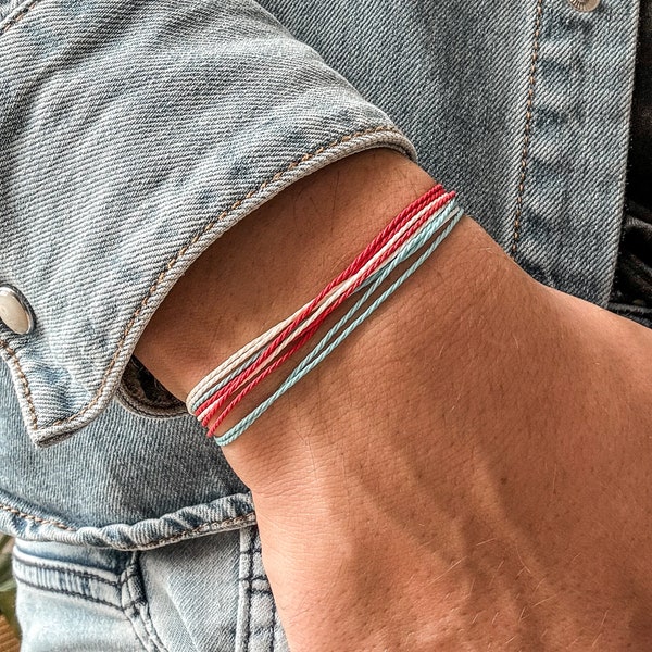 Boho Surfer Armband Damen & Herren | Handmade Surferarmband | Strand Accessoires Festival Schmuck | Wasserfest + Verstellbar