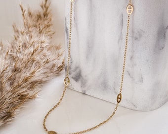 Collar minimalista en oro | Mujeres de cadena de eslabones | Gargantilla | Collar mujer | Regalo para ella | Cadena de eslabones | Collar de oro