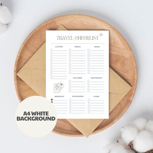 Printable travel checklist, Travel panner, Simple travel planner, Travel planner, Packing list, Vacation planning, Minimalist planner