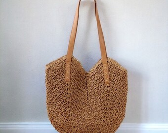 Summer Straw Bags | Love Heart-shaped Straw Shoulder Bags | Rattan Woven Top Handle Bag | Travel Beach Bag | Shopping Bag | Bohemian Bag