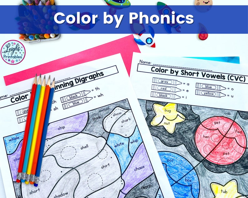 Phonics Color by Code for Short Vowels, Long Vowels, Blends, and ...