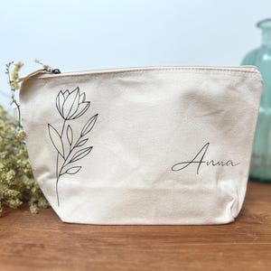 Personalized organic cotton pouch – Multi-purpose first name kit – 100% natural organic cotton – Eco-friendly gift