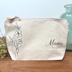Personalized organic cotton pouch – Multi-purpose first name kit – 100% natural organic cotton – Eco-friendly gift