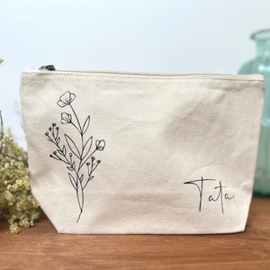 Personalized organic cotton pouch – Multi-purpose first name kit – 100% natural organic cotton – Eco-friendly gift