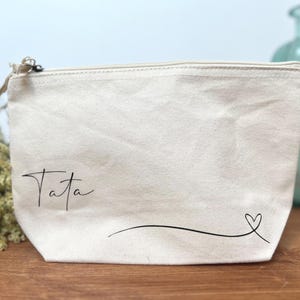 Personalized organic cotton pouch – Multi-purpose first name kit – 100% natural organic cotton – Eco-friendly gift