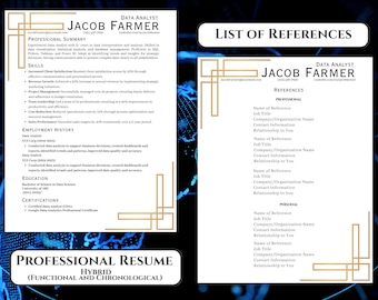 Gold Resume Template: Cover Letter, References, Interview eBook (Digital Download)