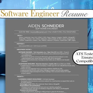 ATS-Friendly Software Engineer Resume Template | Tech Resume CV | Modern, Editable, & Optimized for Job Seekers | Google Docs MS Word Canva