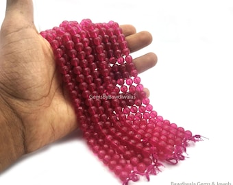 Sensazionali perle rotonde sfaccettate in vetro di cristallo rosa tormalina per la creazione di gioielli.