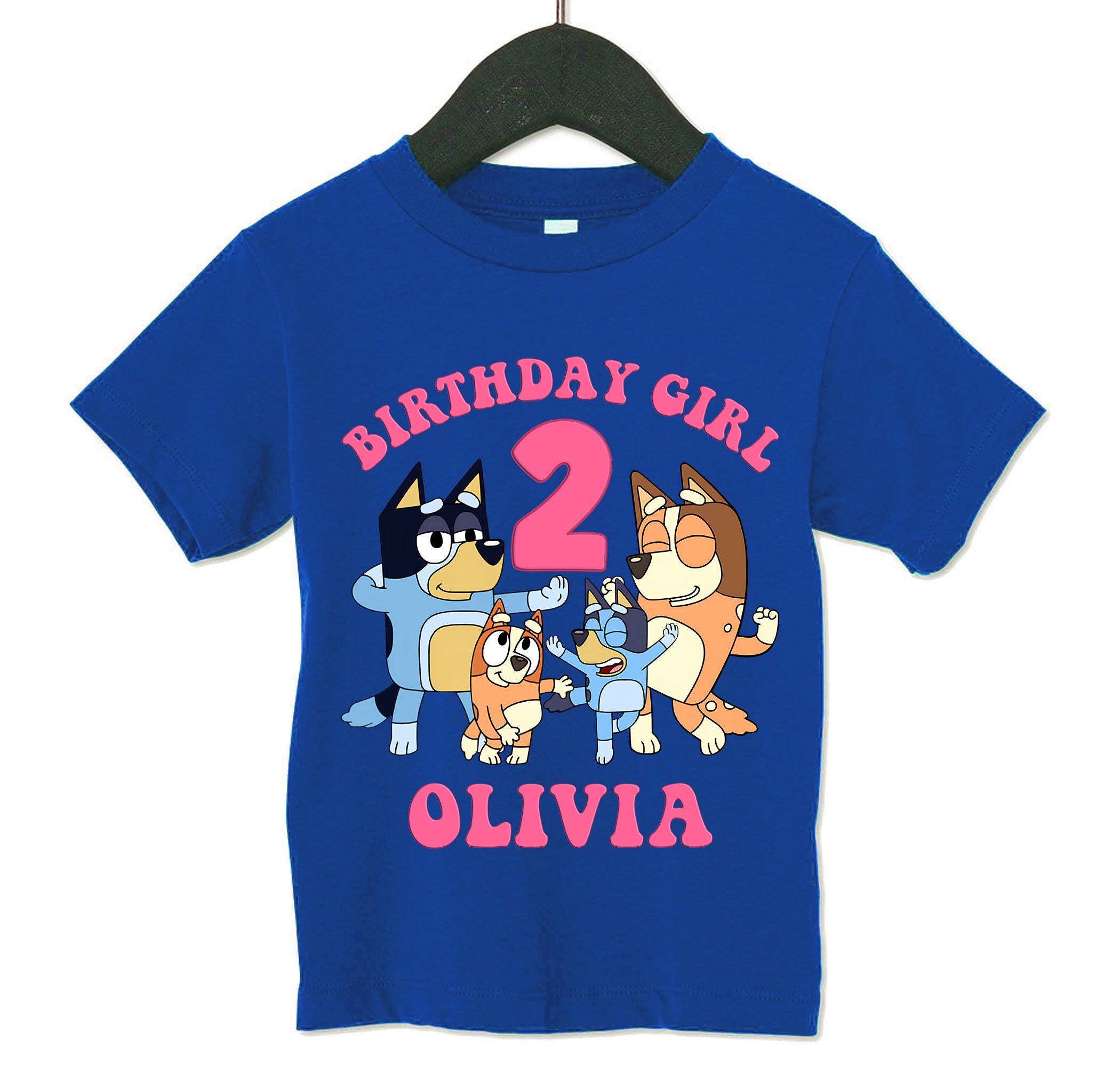 Personalized Blue Birthday Girl Tee