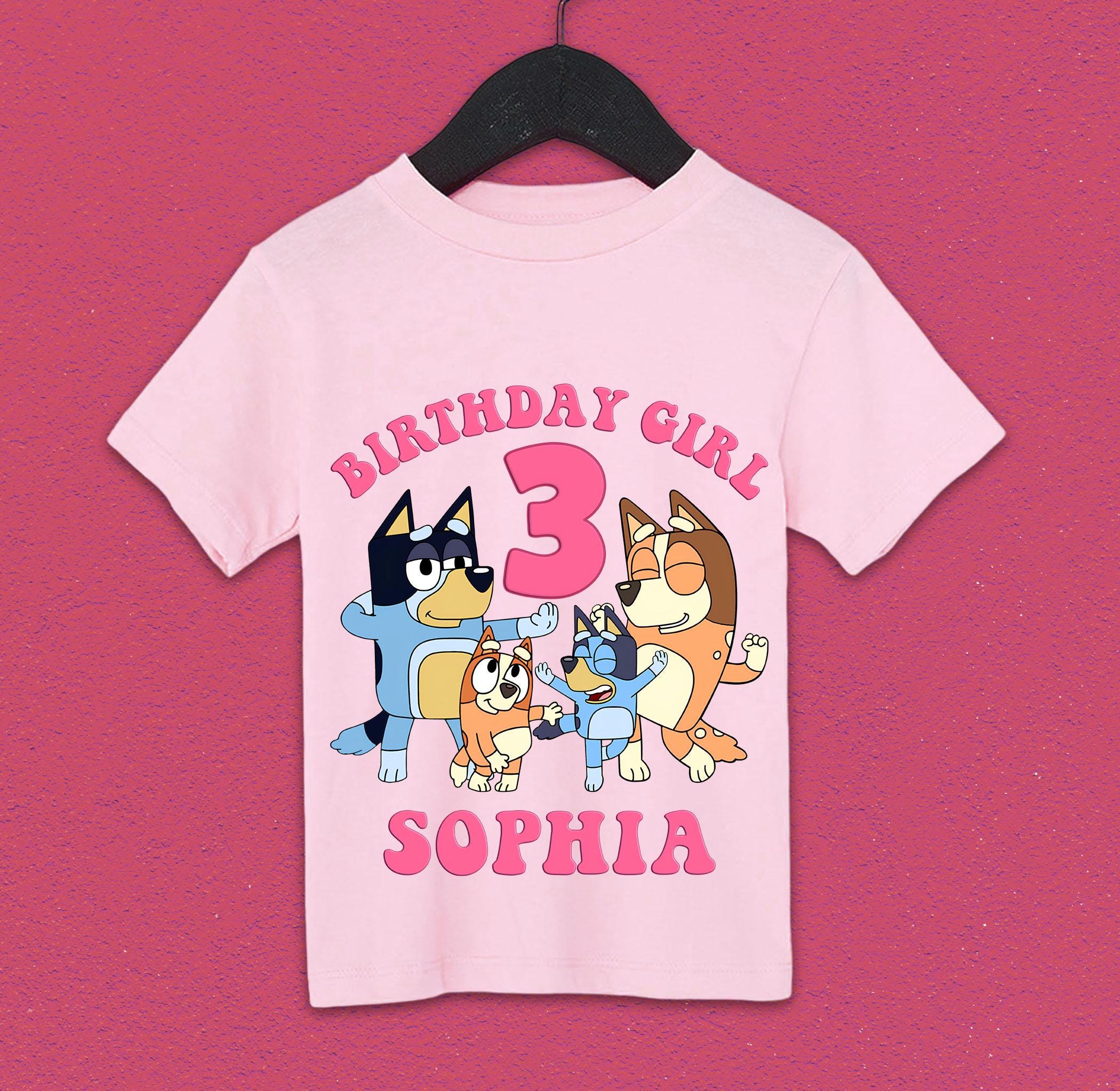 Personalized Blue Birthday Girl Tee