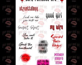Dark Romance Sticker Sheet: Booktok Journal Stickers