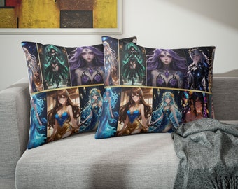 Magos encantados, farsa de almohada Anime Fantasy, magos místicos, mágicos y hermosos, Pillow Sham