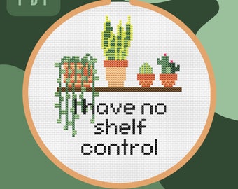 Cross Stitch Pattern 'I have no shelf control'