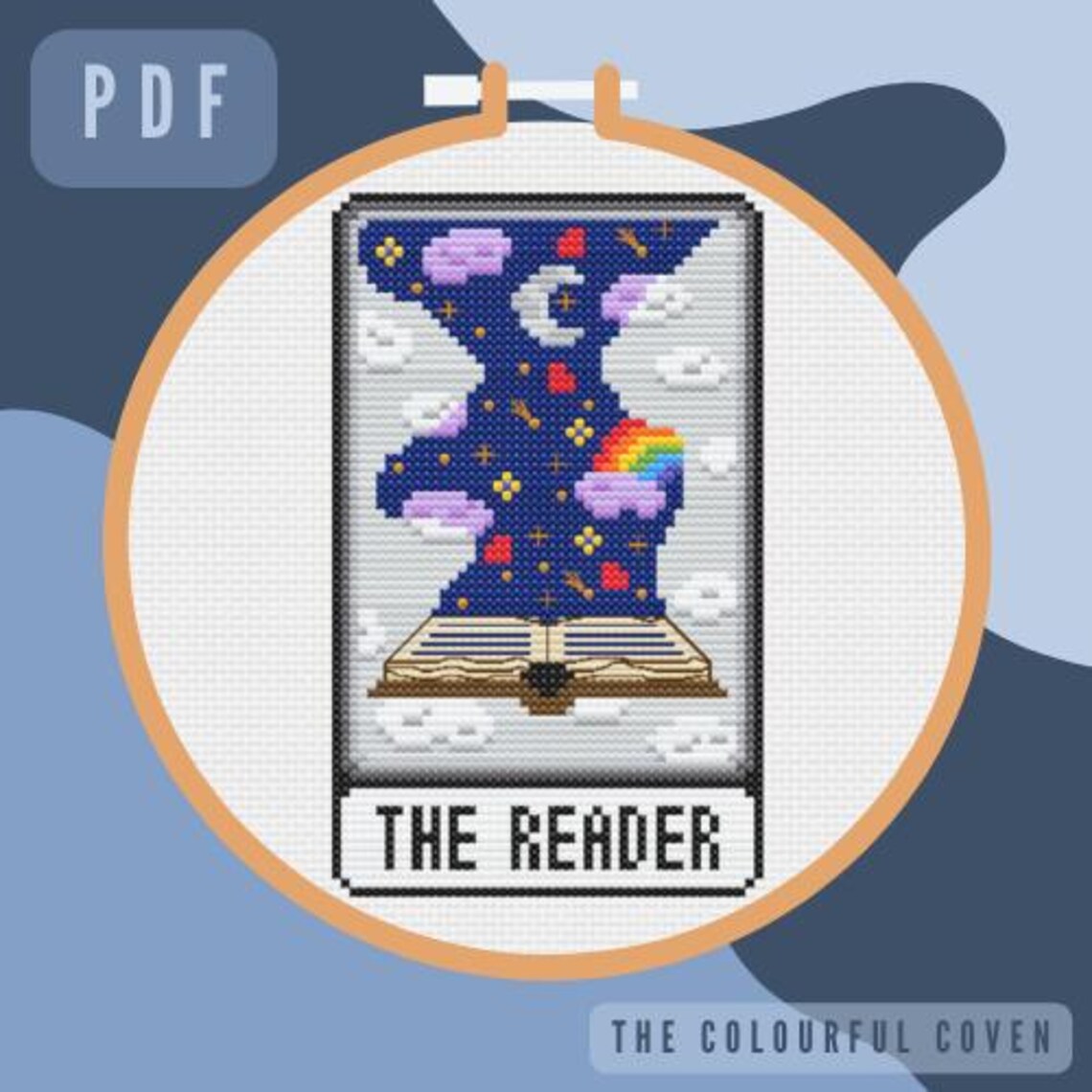 Cross Stitch Pattern the Reader Tarot Card Etsy