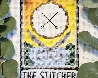 Cross Stitch Pattern 'The Stitcher' Tarot card
