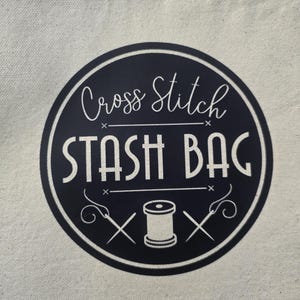 Cross Stitch Cotton Canvas Stash Bag image 15
