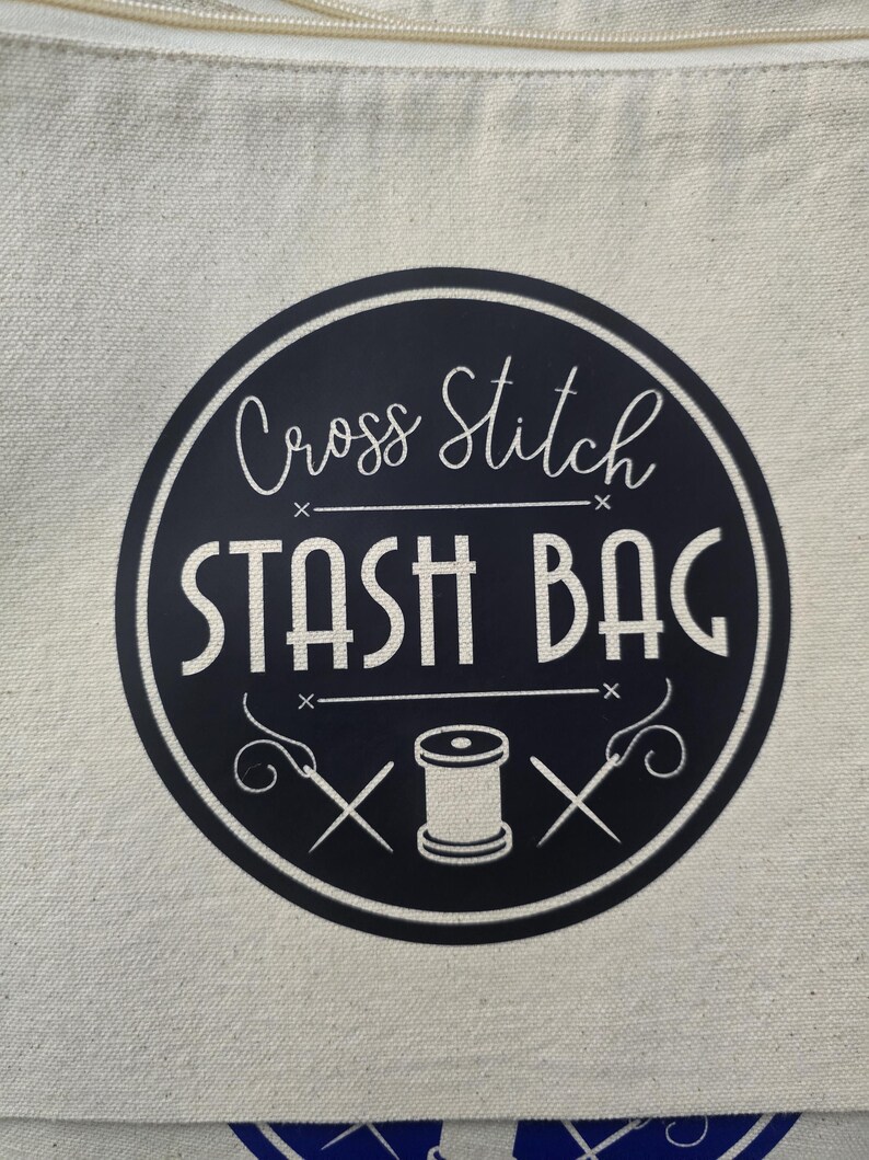 Cross Stitch Cotton Canvas Stash Bag image 15