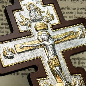 Orthodox Crucifix Faith Gift of Jesus Christ ▷ Religious Wall Hang Cross for Home or Altar ◁ Greek Byzantine Eastern Orthodox