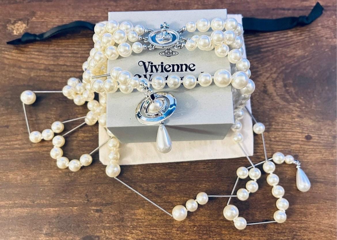 Vivienne westwood three row pearl necklace - Etsy 日本