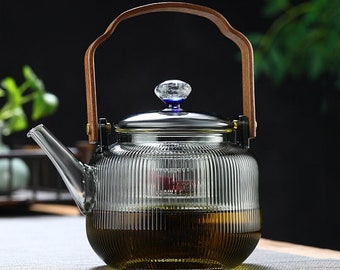 Glass teapot | Steaming teapot | Heat-resistant glass teapot | Steaming and boiling integrated teapot | Tea party tea set