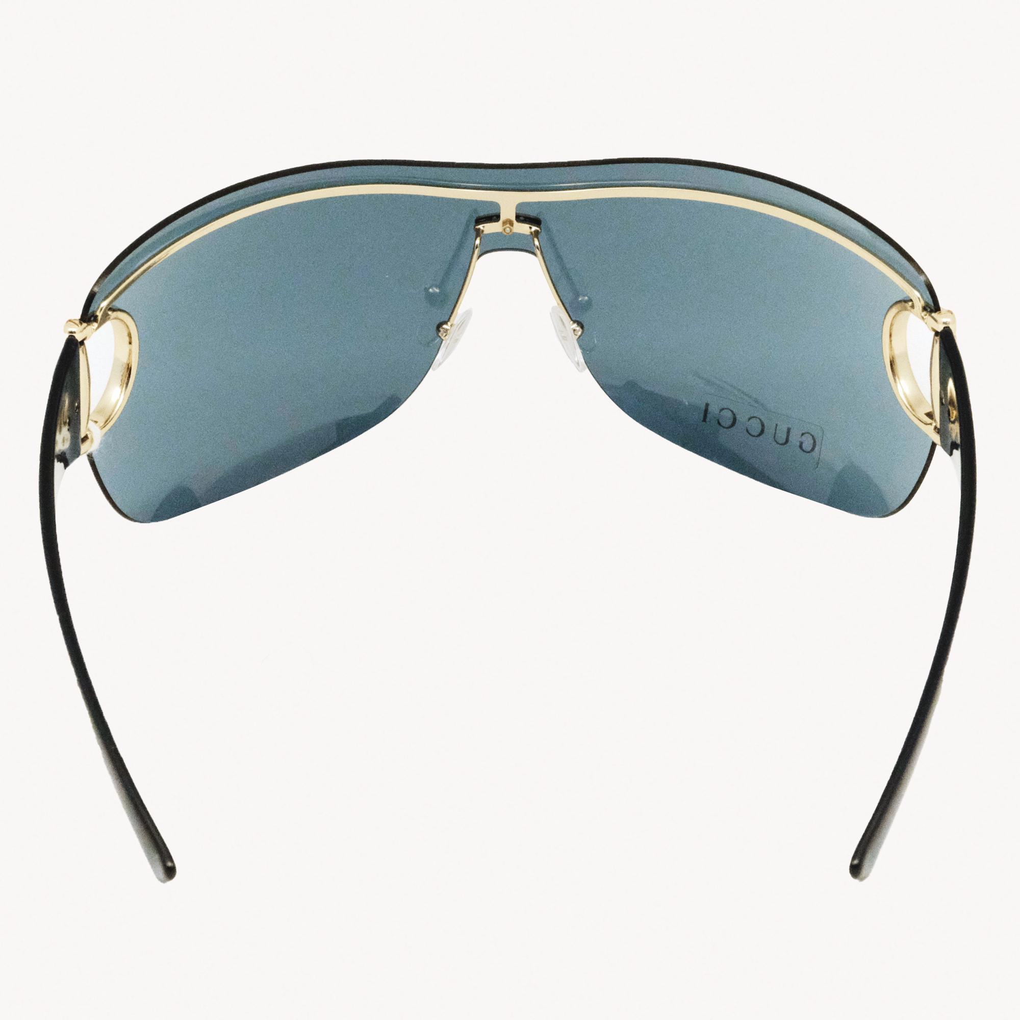 Gucci Blue Glitter & Gold Aviator Sunglasses NEW GUCCI GG1311S 003 UNISEX METAL AVIATOR SUNGLASSES GUCCI  main image 2