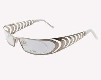 Jean Francois Rey Titanium Eyeglasses, Crimson Half Rim Frames