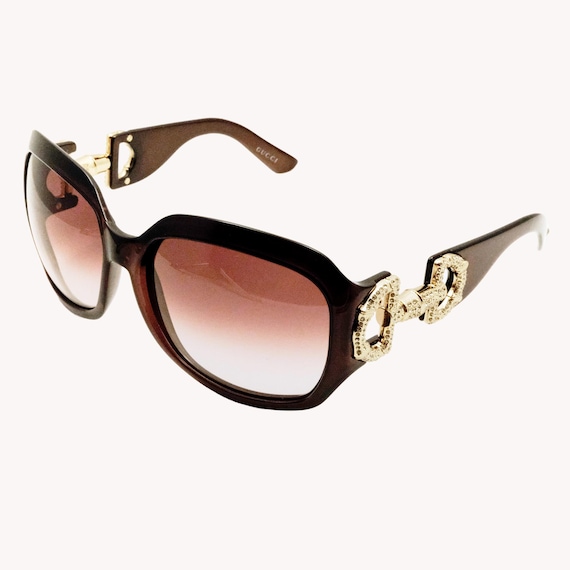 Gucci GG3017/S Oversized Cocoa Acetate Gucci Sunglasses With  display picture 3