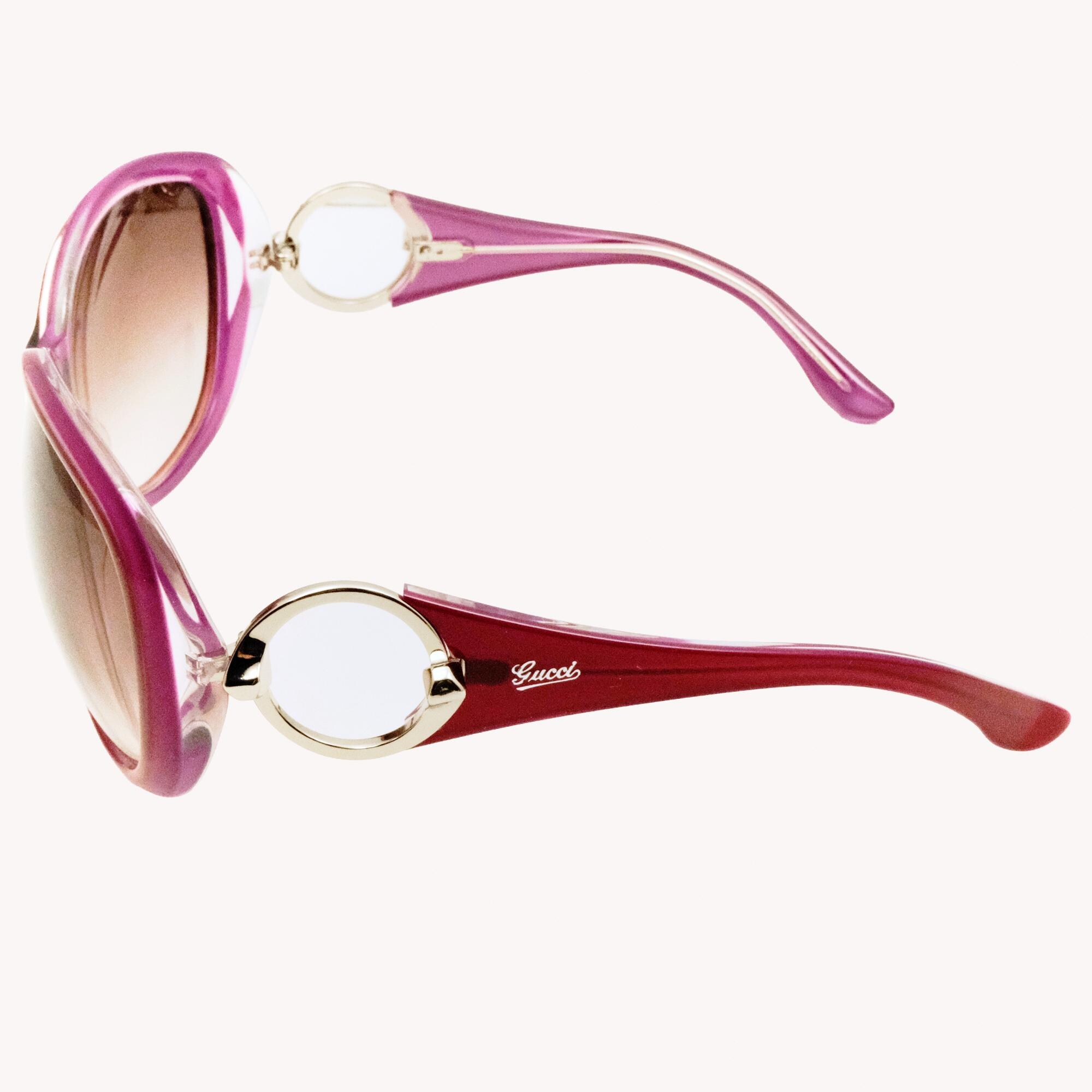 Gucci GG3030/S Purple Oval Sunglasses With Gradient Lenses