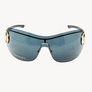 GUCCI GG 2711/S PU6 115 Gold / Blue Shield Sunglasses (vintage) - Etsy