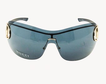 GUCCI GG 2711/S PU6 115 Gold / Blue Shield Sunglasses (Vintage)