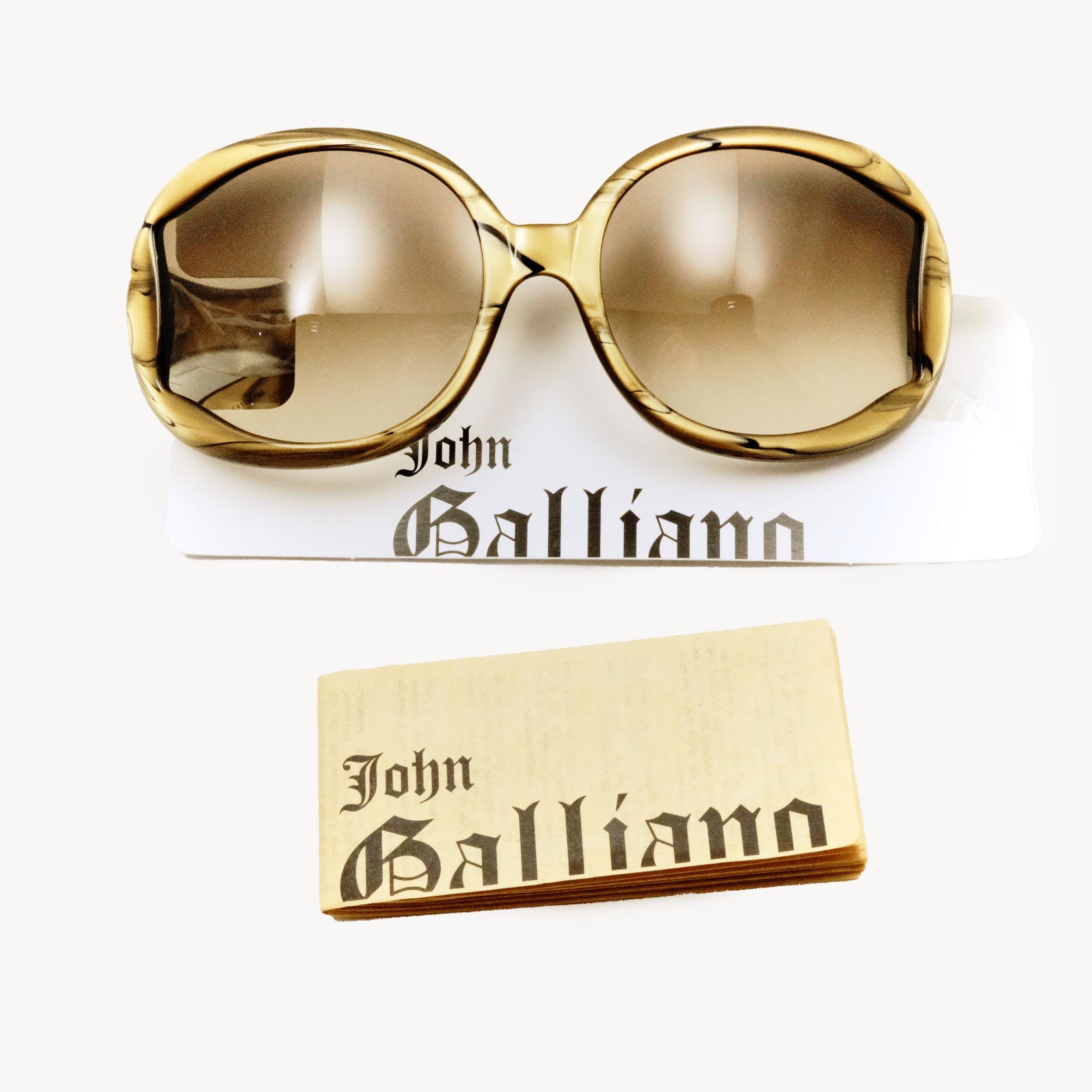 John Galliano サングラス John Galliano JG11 – Gold Olive Marbled Sunglasses - Etsy