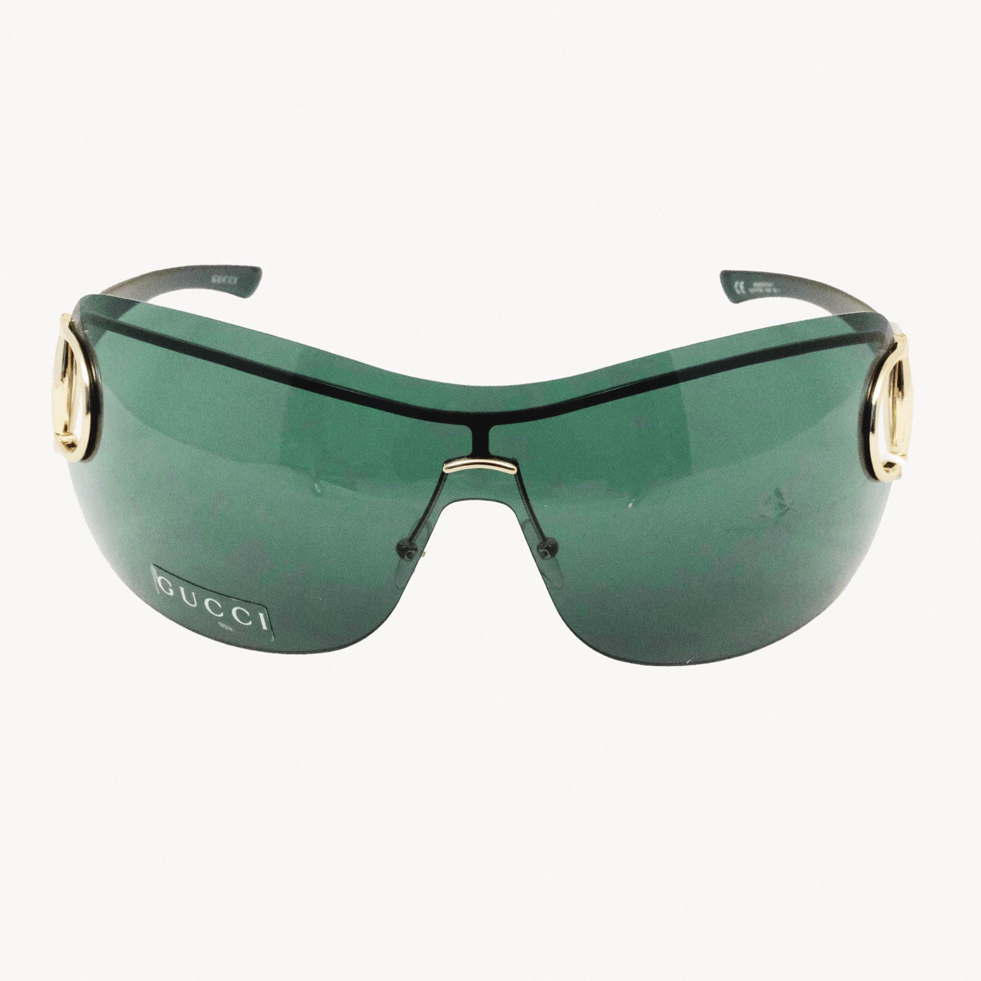 GUCCI GG 2711/S PU6 115 Gold / Green Shield Sunglasses (vintage
