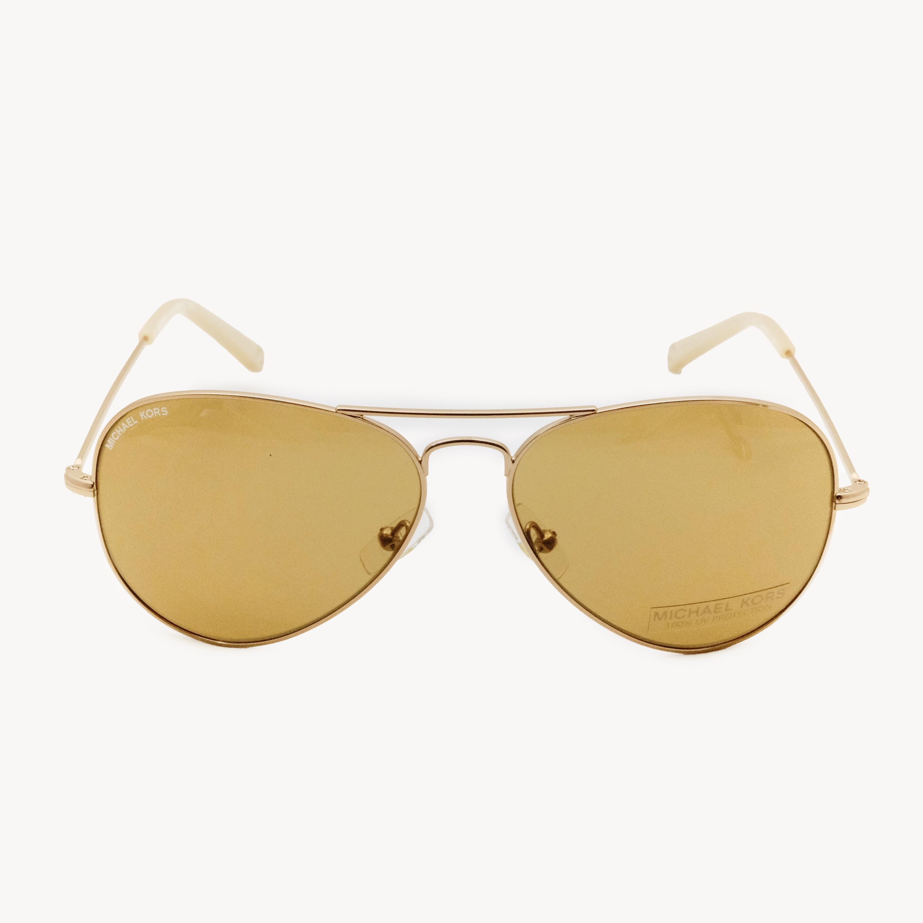 Michael Kors Jet Set M2047S 780 Gold Frame Brown Glass Lens Aviator Sunglasses Michael Kors Brown Aviator Sunglasses for Women for sale | eBay main image 2