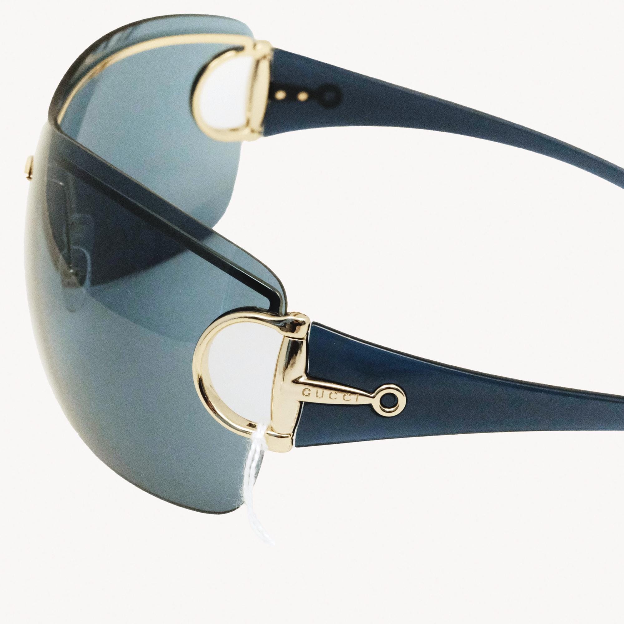 GUCCI GG 2711/S PU6 115 Gold / Blue Shield Sunglasses (vintage) - Etsy