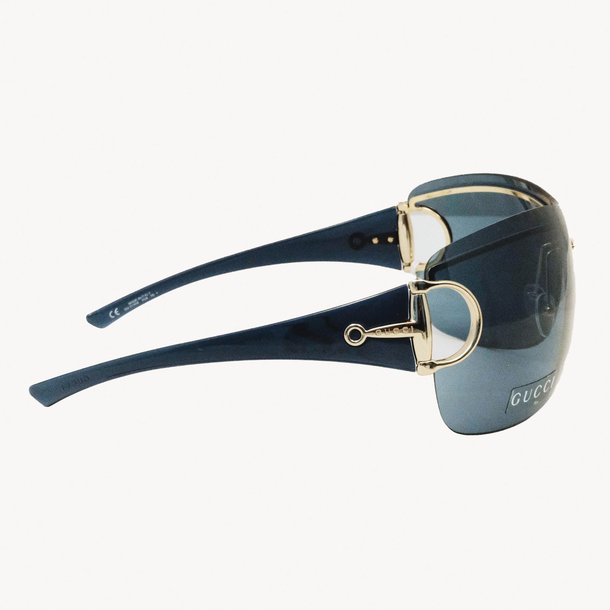 GUCCI GG 2711/S PU6 115 Gold / Blue Shield Sunglasses (vintage) - Etsy