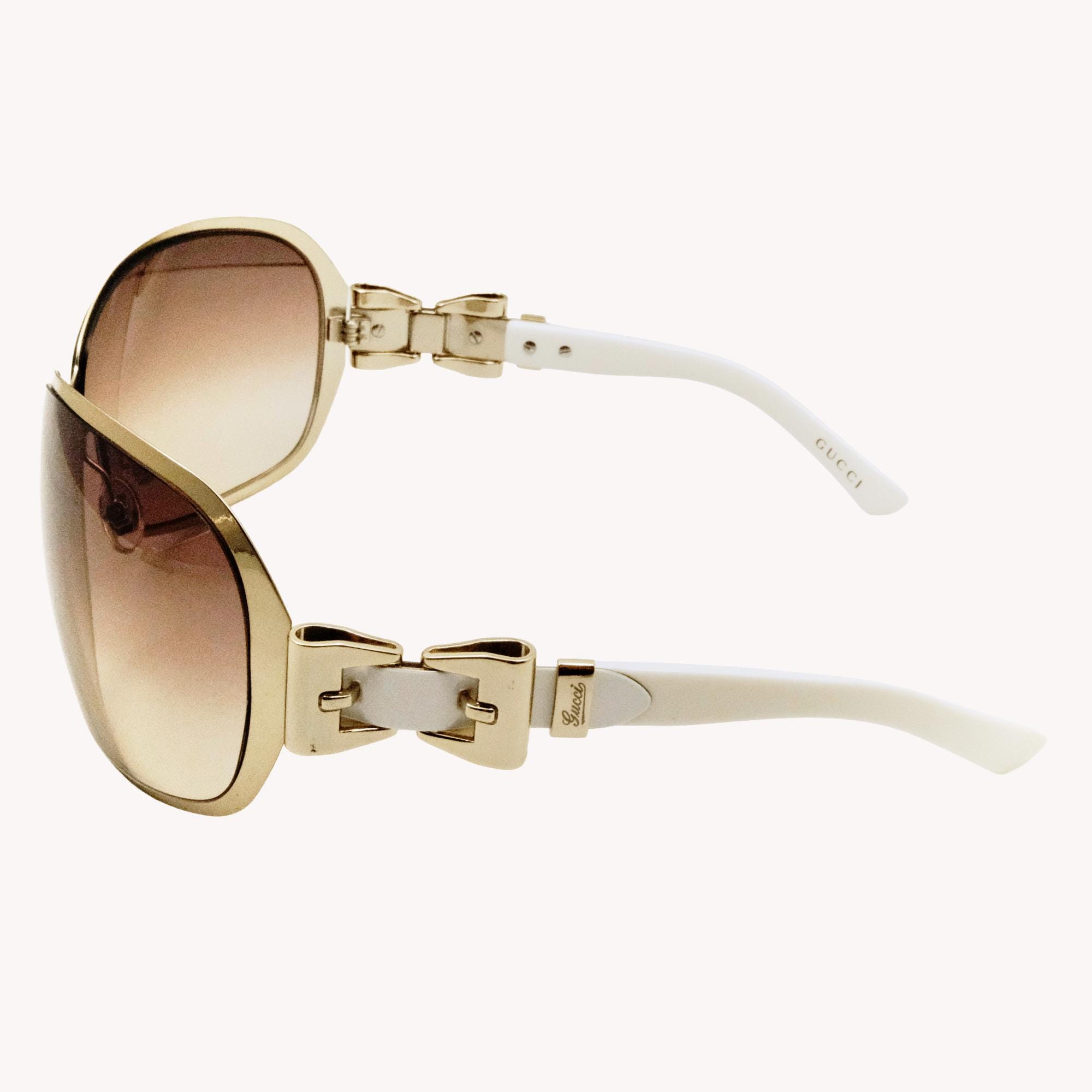 Gucci White Vintage Sunglasses - Etsy