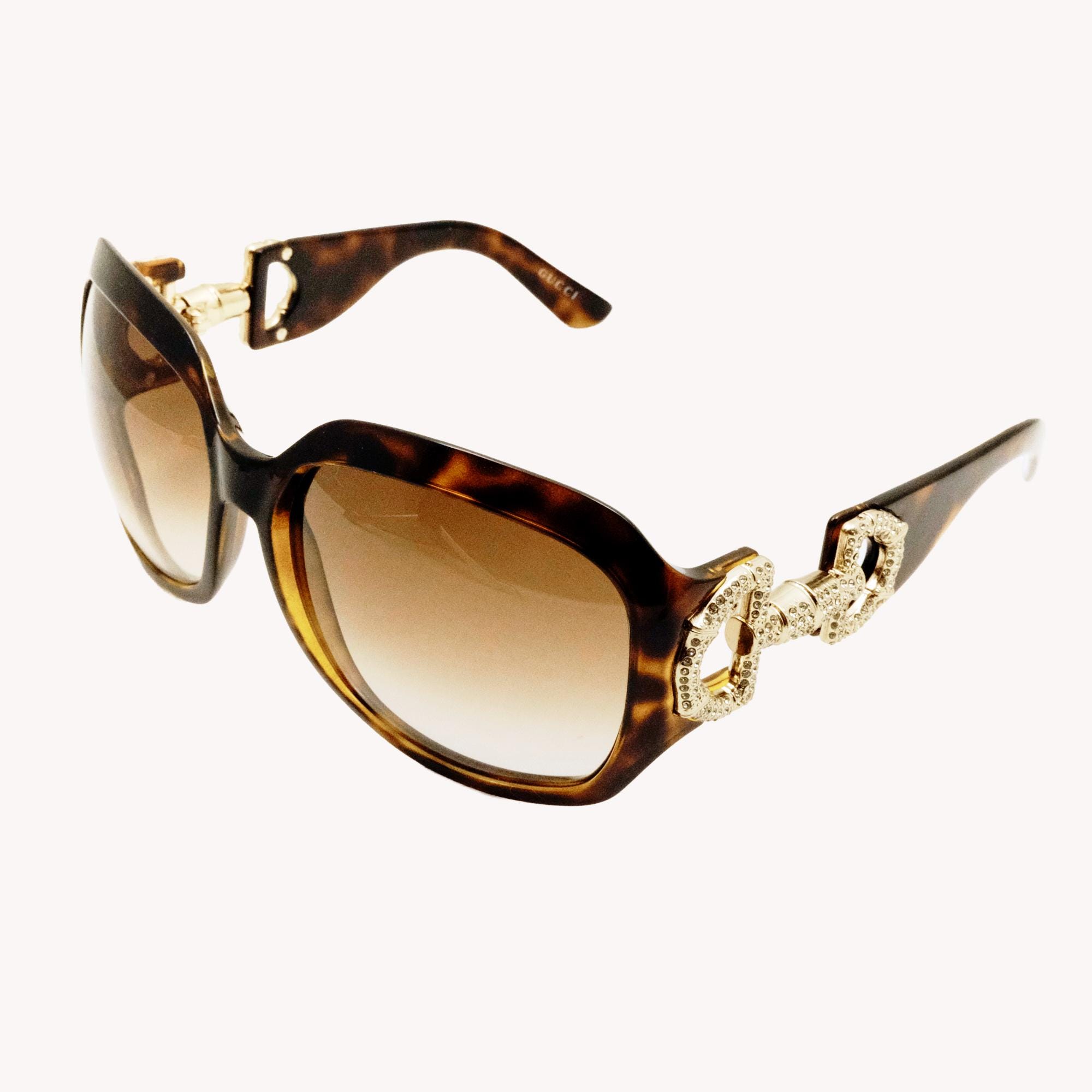Gucci GG3017/S Oversized Tortoiseshell Gucci Sunglasses With Brown