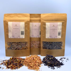 Mix di fiori e fiori di fiordaliso commestibili HUA MALOO 10 g – Fiori secchi per tè, dessert e decorazioni, perfetti per cupcake, insalate e torte