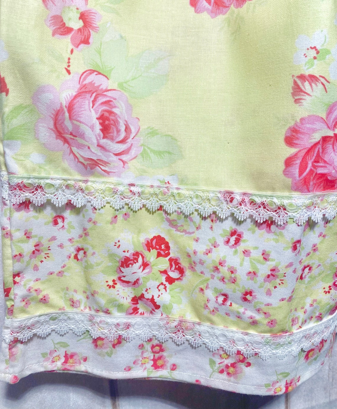 Rose Floral Two Piece Dresses with Pocket Floral