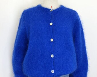 Royal blue mohair sleeveless vest