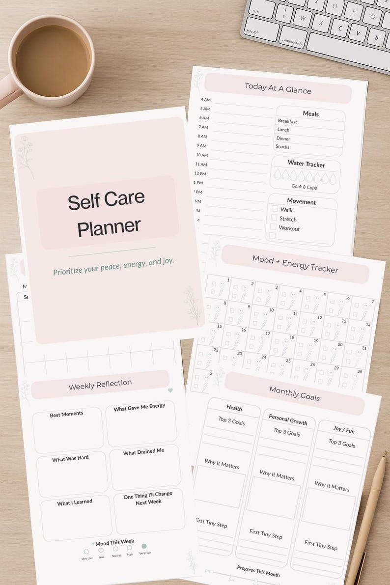 Printable Self Care Planner: Wellness Journal PDF (digital Download) - Etsy