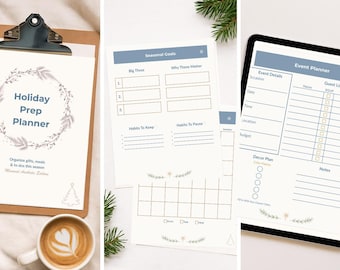 Planificador navideño: Organizador de 24 páginas (Descarga digital)