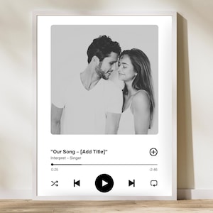 Valentines Gift for her - Custom favorite Couple Song Poster Art Template | personalized romantic Gift - Photo Print Girlfriend